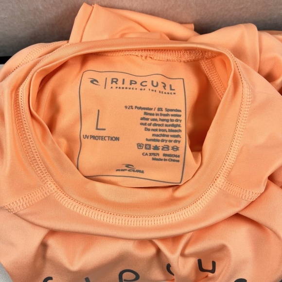 Rip Curl Women's Golden Rays Long Sleeve UV Tee Coral Beachy Coastal Size L - Picture 4 of 5